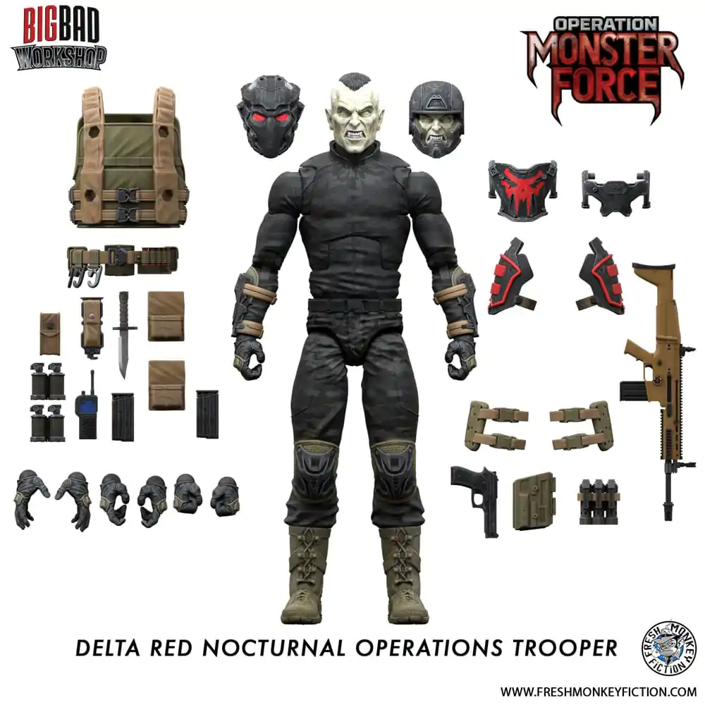 Operation: Monster Force Actionfigur 1/12 Delta Red Nocturnal Operations Trooper 15 cm Produktfoto