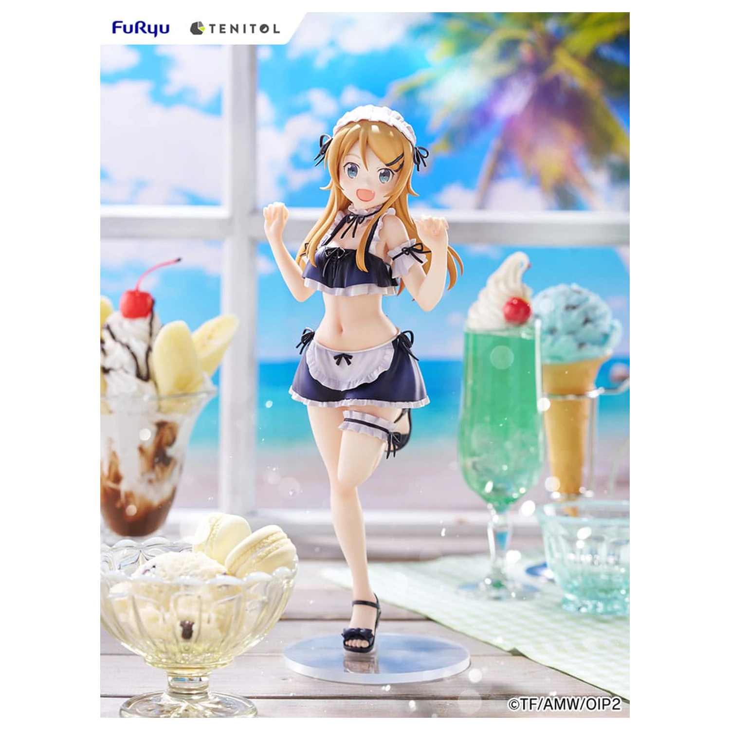 Ore no Imouto ga Konna ni Kawaii Wake ga Nai. Tenitol Tall PVC Statue Kousaka Kirino swimsuits maid Ver. 30 Zentimeter Produktfoto