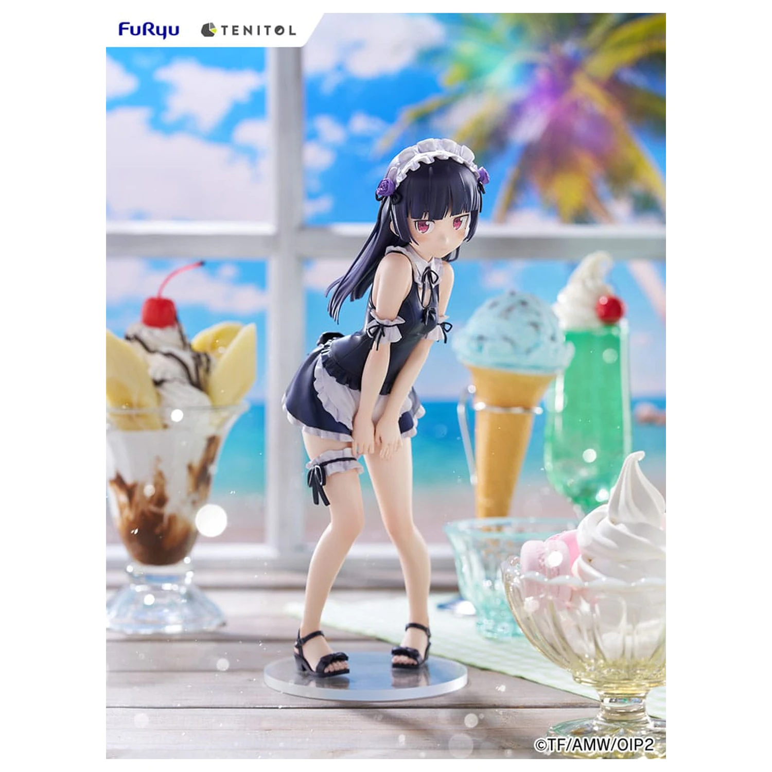 Ore no Imouto ga Konna ni Kawaii Wake ga Nai. Tenitol Tall PVC Statue Kuroneko swimsuits maid Ver. 27 cm Produktfoto