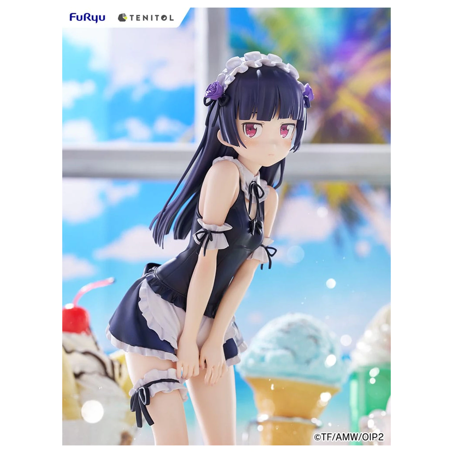 Ore no Imouto ga Konna ni Kawaii Wake ga Nai. Tenitol Tall PVC Statue Kuroneko swimsuits maid Ver. 27 cm Produktfoto