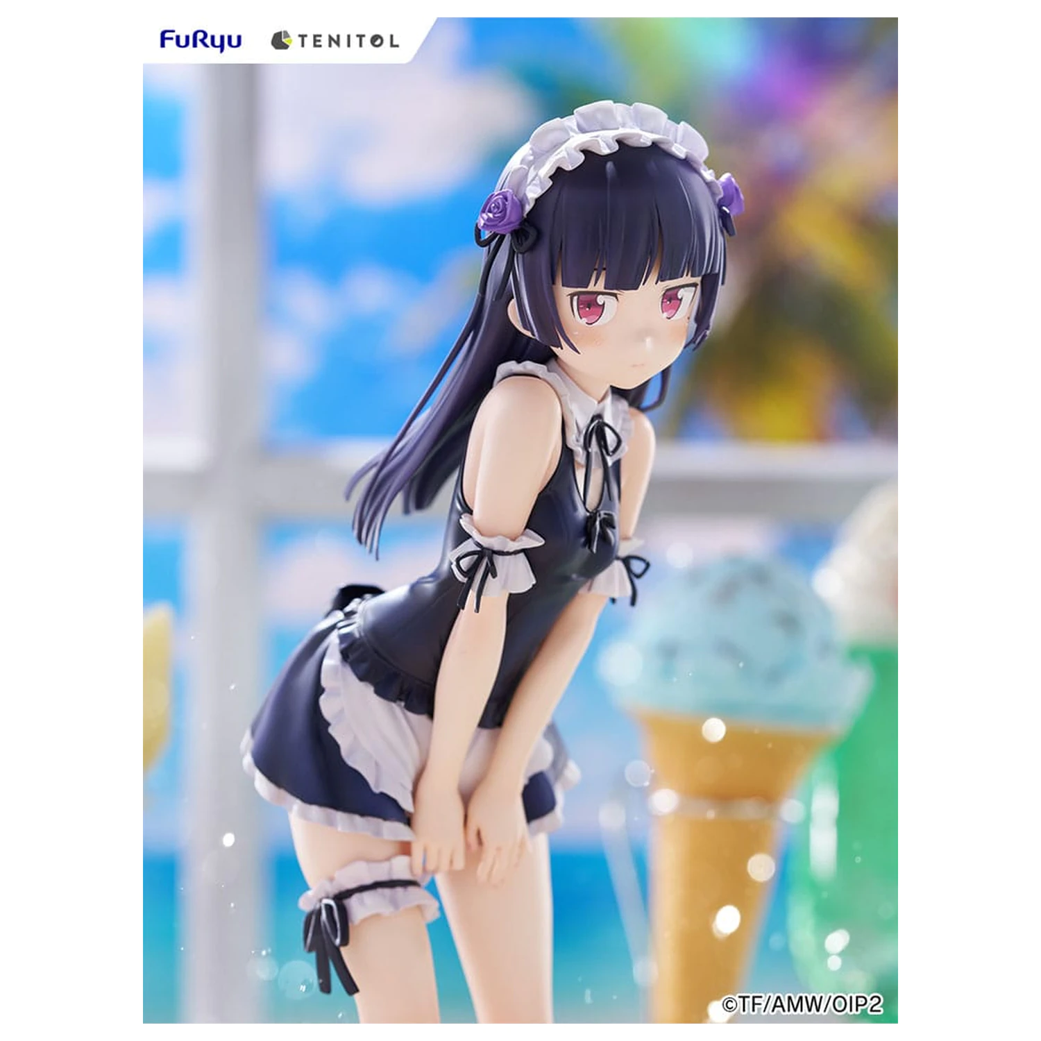 Ore no Imouto ga Konna ni Kawaii Wake ga Nai. Tenitol Tall PVC Statue Kuroneko swimsuits maid Ver. 27 cm Produktfoto