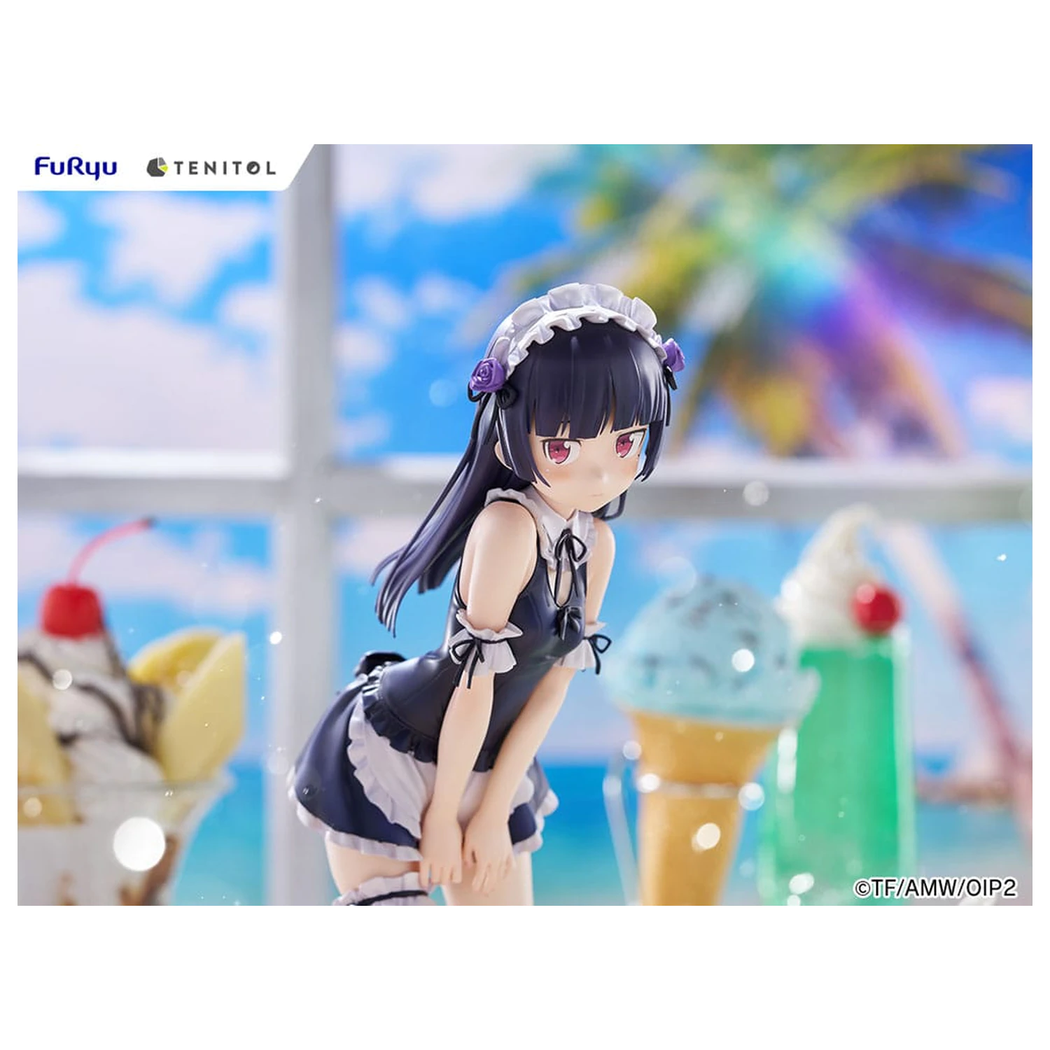 Ore no Imouto ga Konna ni Kawaii Wake ga Nai. Tenitol Tall PVC Statue Kuroneko swimsuits maid Ver. 27 cm Produktfoto