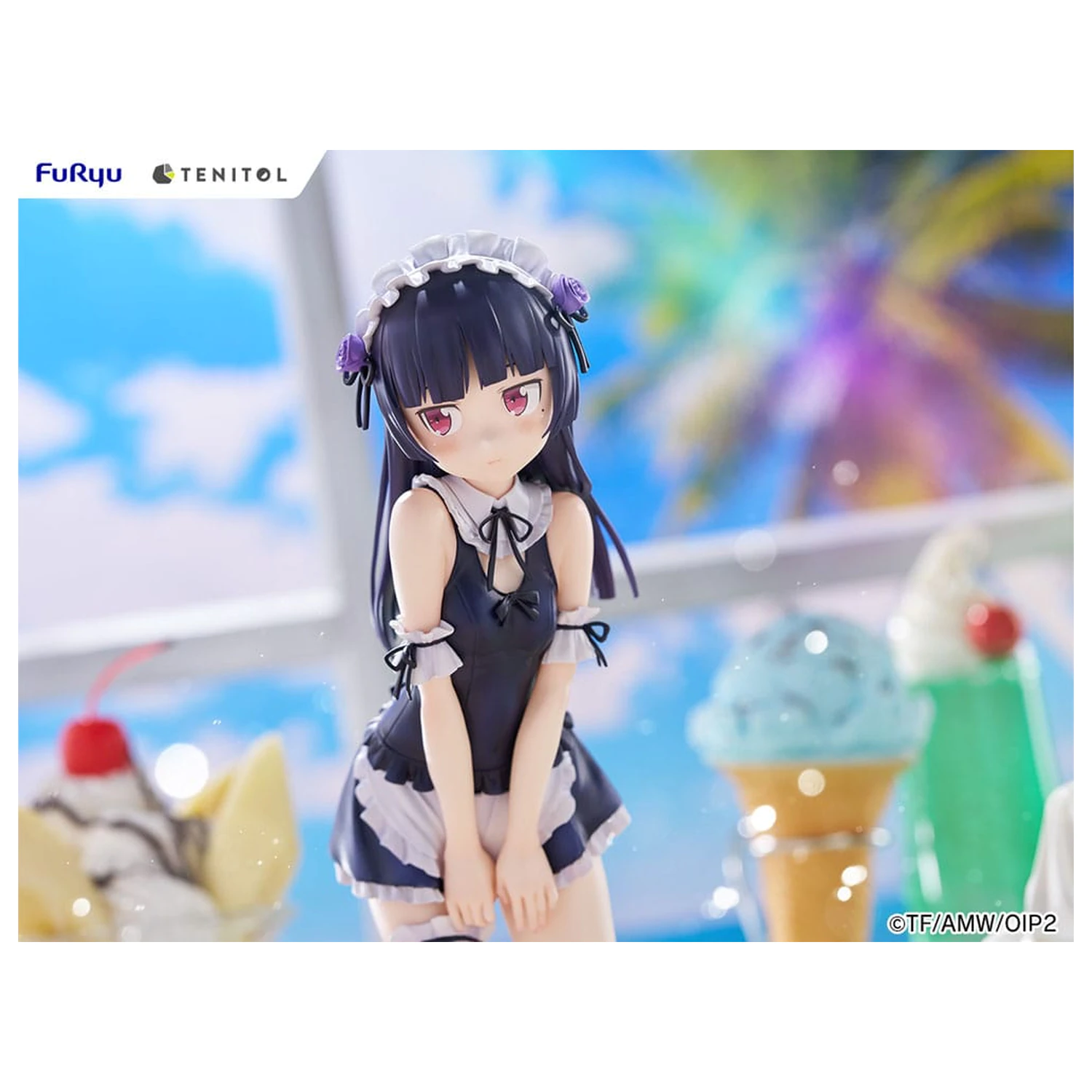 Ore no Imouto ga Konna ni Kawaii Wake ga Nai. Tenitol Tall PVC Statue Kuroneko swimsuits maid Ver. 27 cm Produktfoto