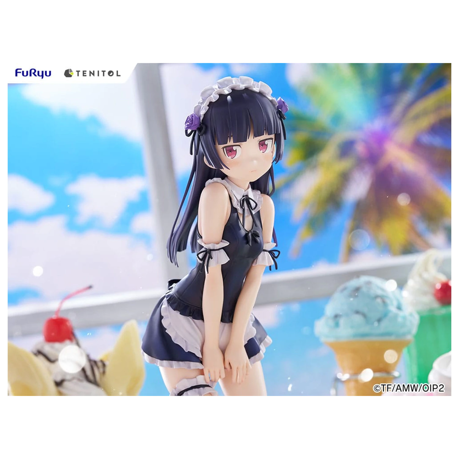 Ore no Imouto ga Konna ni Kawaii Wake ga Nai. Tenitol Tall PVC Statue Kuroneko swimsuits maid Ver. 27 cm Produktfoto
