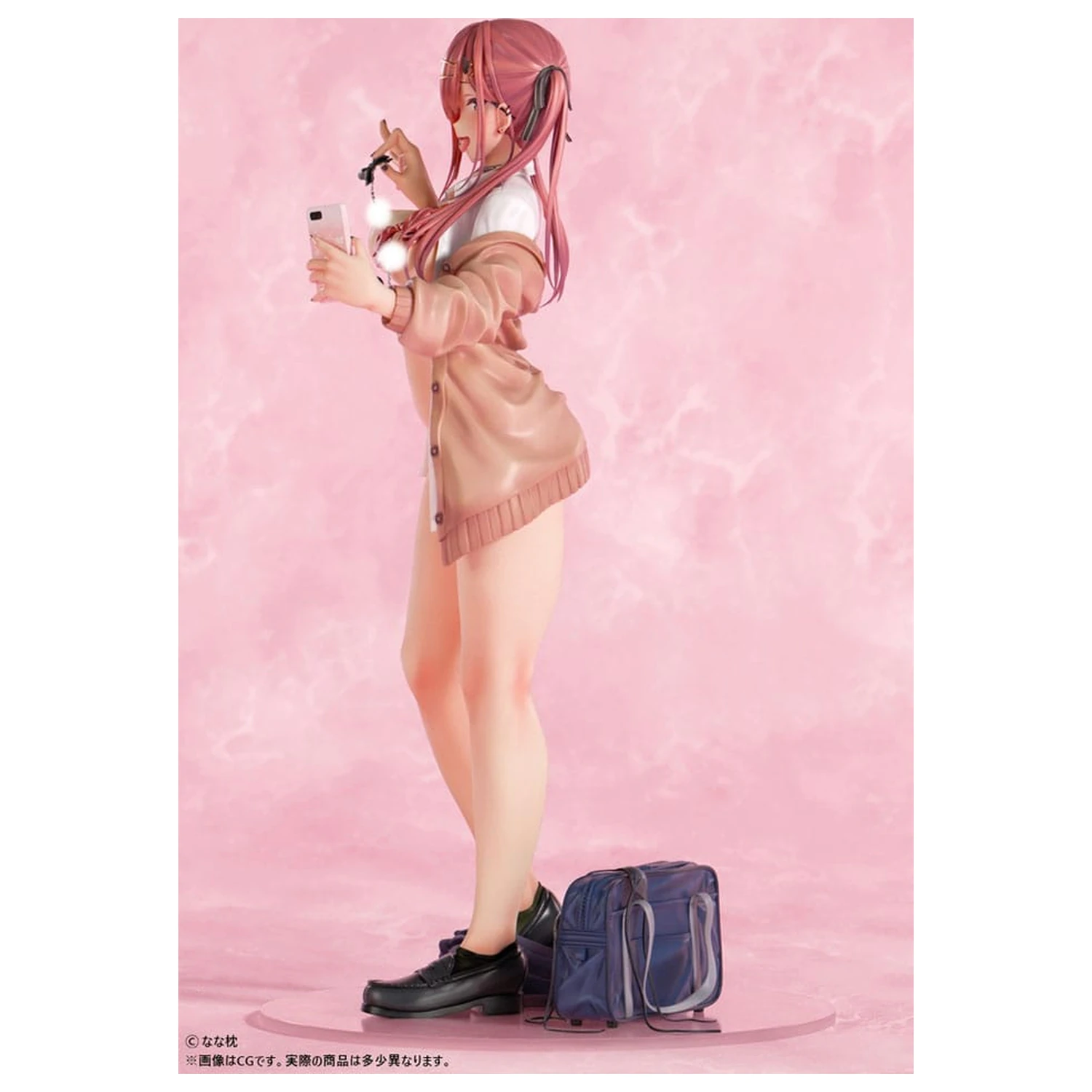 Original Character Statue 1/5 Red-Haired Gyaru-Chan Bare Face Ver. Illustration by Nanamakura 29 Zentimeter Produktfoto