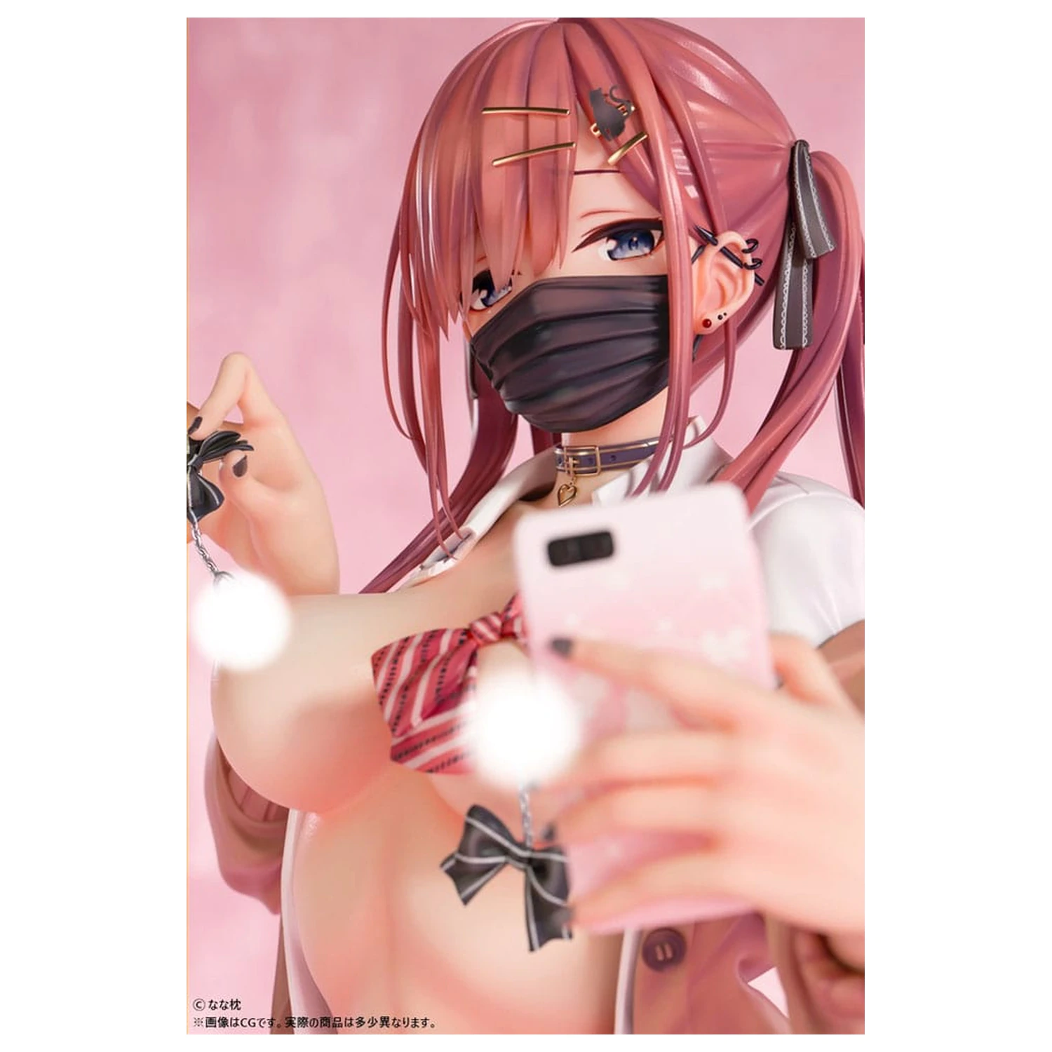 Original Character Statue 1/5 Red-Haired Gyaru-Chan Mask Ver. Illustration by Nanamakura 29 Zentimeter Produktfoto