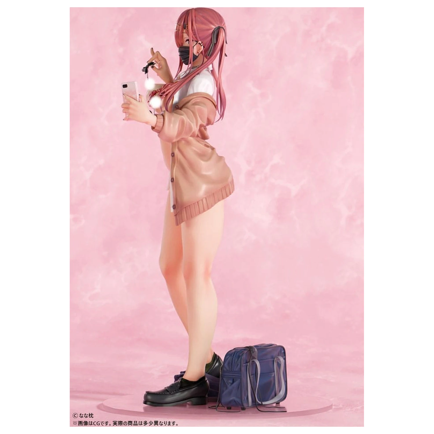 Original Character Statue 1/5 Red-Haired Gyaru-Chan Mask Ver. Illustration by Nanamakura 29 Zentimeter Produktfoto