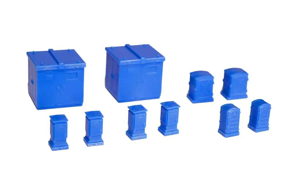 Original Character Plastic Model Kit 1/80 Pop Another World Series Relay box/Cubicle Blue 3 cm Produktfoto