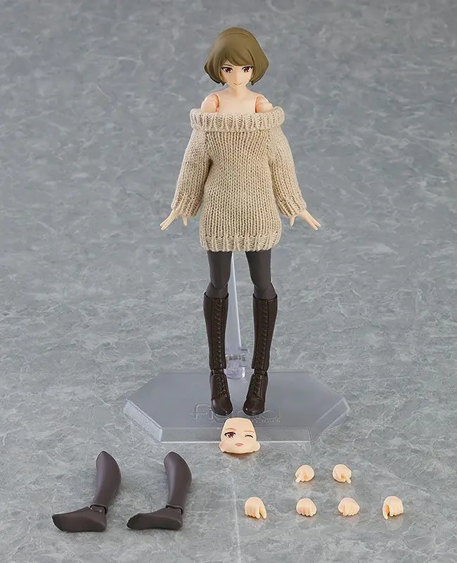 Original Character Figma Actionfigur Female Body (Chiaki) with Off-the-Shoulder Sweater Dress 14 cm Produktfoto