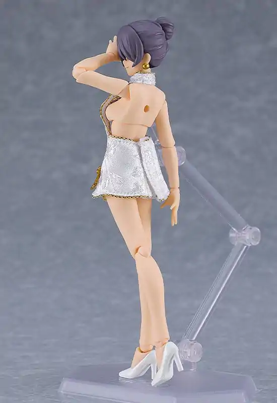 Original Character Figma Actionfigur Female Body (Mika) Mini Skirt Chinese Dress Outfit (White) 13 cm Produktfoto