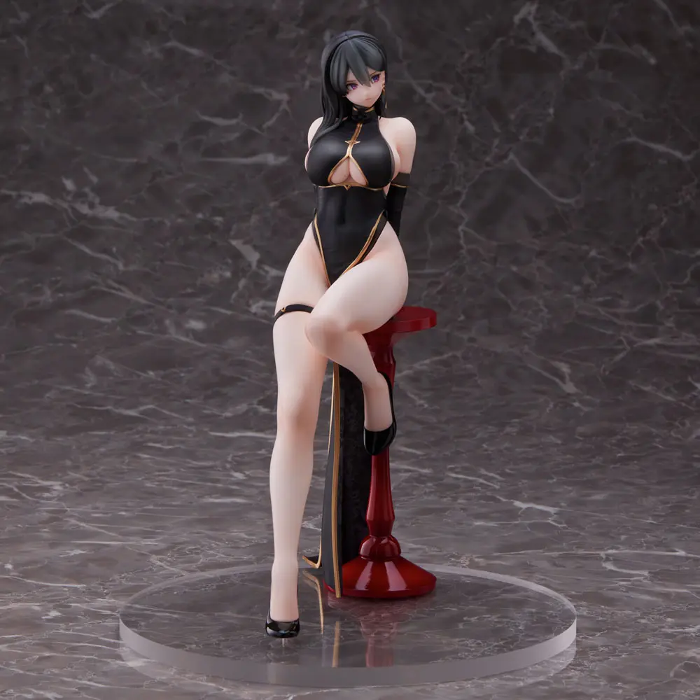 Original Character PVC Statue Hayabusa Illustration Black China Dress-chan 16 cm termékfotó