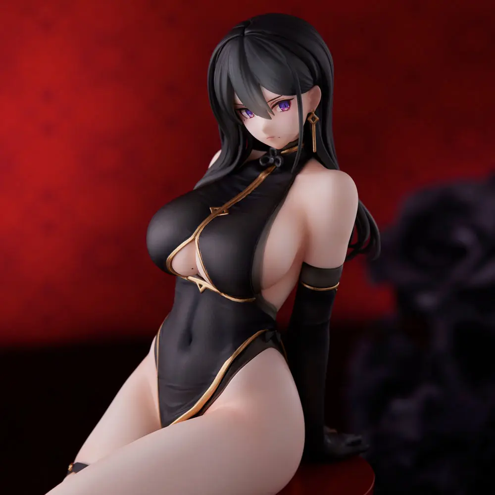 Original Character PVC Statue Hayabusa Illustration Black China Dress-chan 16 cm termékfotó