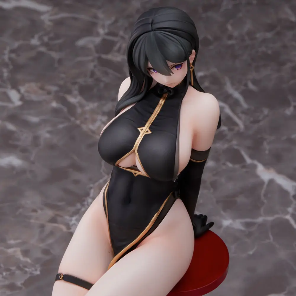 Original Character PVC Statue Hayabusa Illustration Black China Dress-chan 16 cm termékfotó