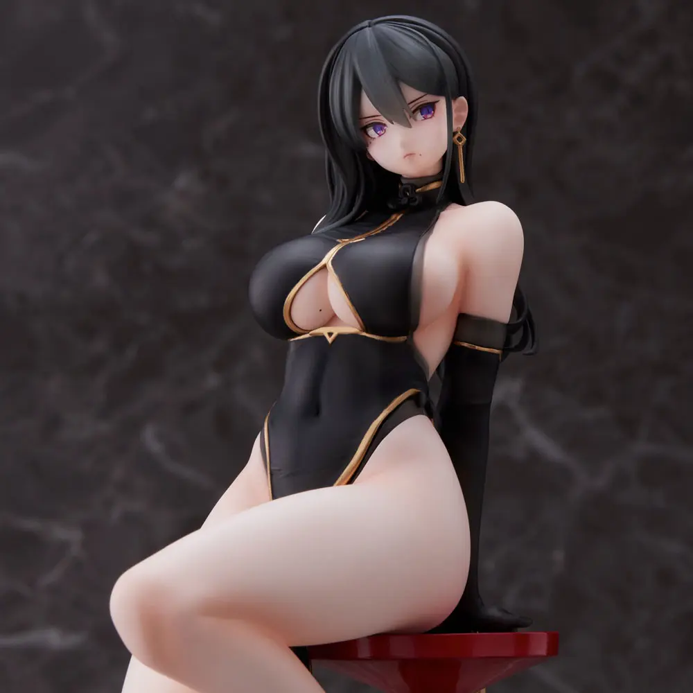 Original Character PVC Statue Hayabusa Illustration Black China Dress-chan 16 cm termékfotó