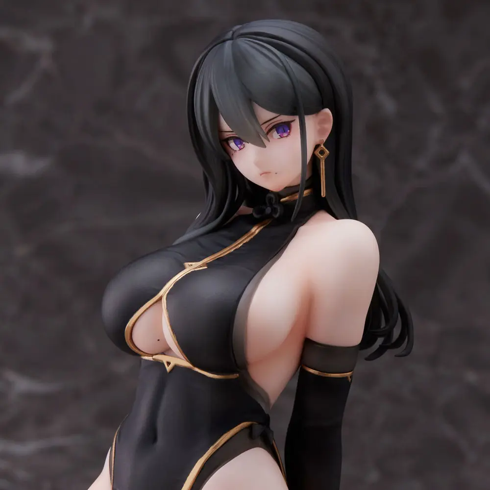 Original Character PVC Statue Hayabusa Illustration Black China Dress-chan 16 cm termékfotó