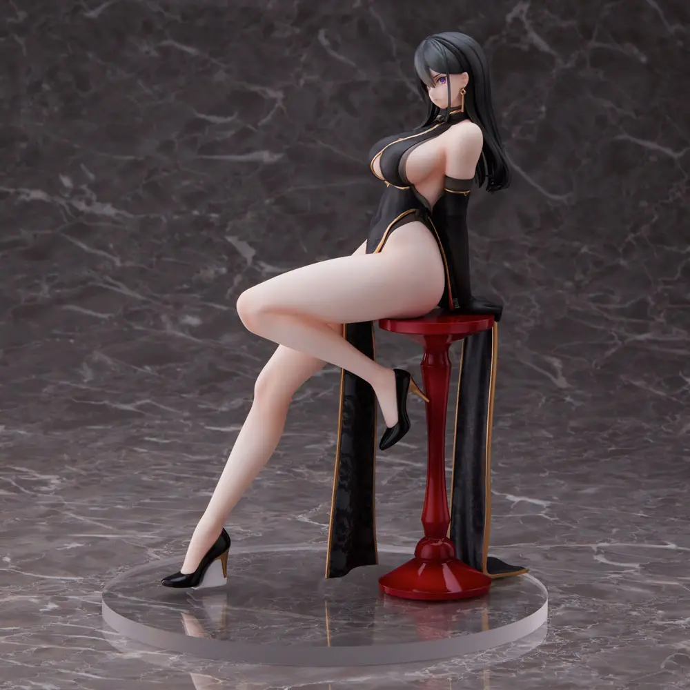 Original Character PVC Statue Hayabusa Illustration Black China Dress-chan 16 cm termékfotó