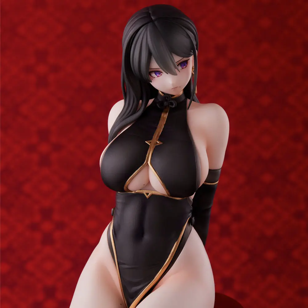 Original Character PVC Statue Hayabusa Illustration Black China Dress-chan 16 cm termékfotó