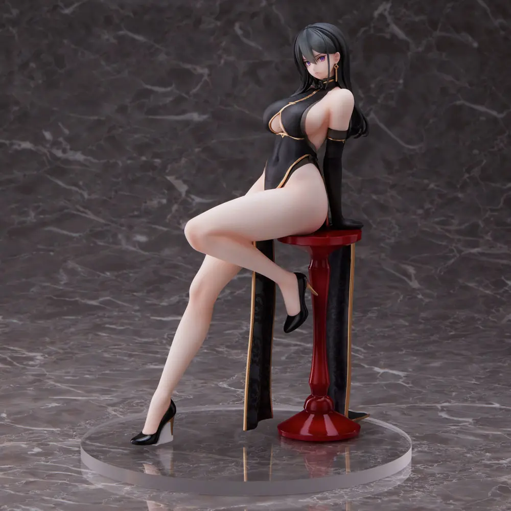 Original Character PVC Statue Hayabusa Illustration Black China Dress-chan 16 cm termékfotó