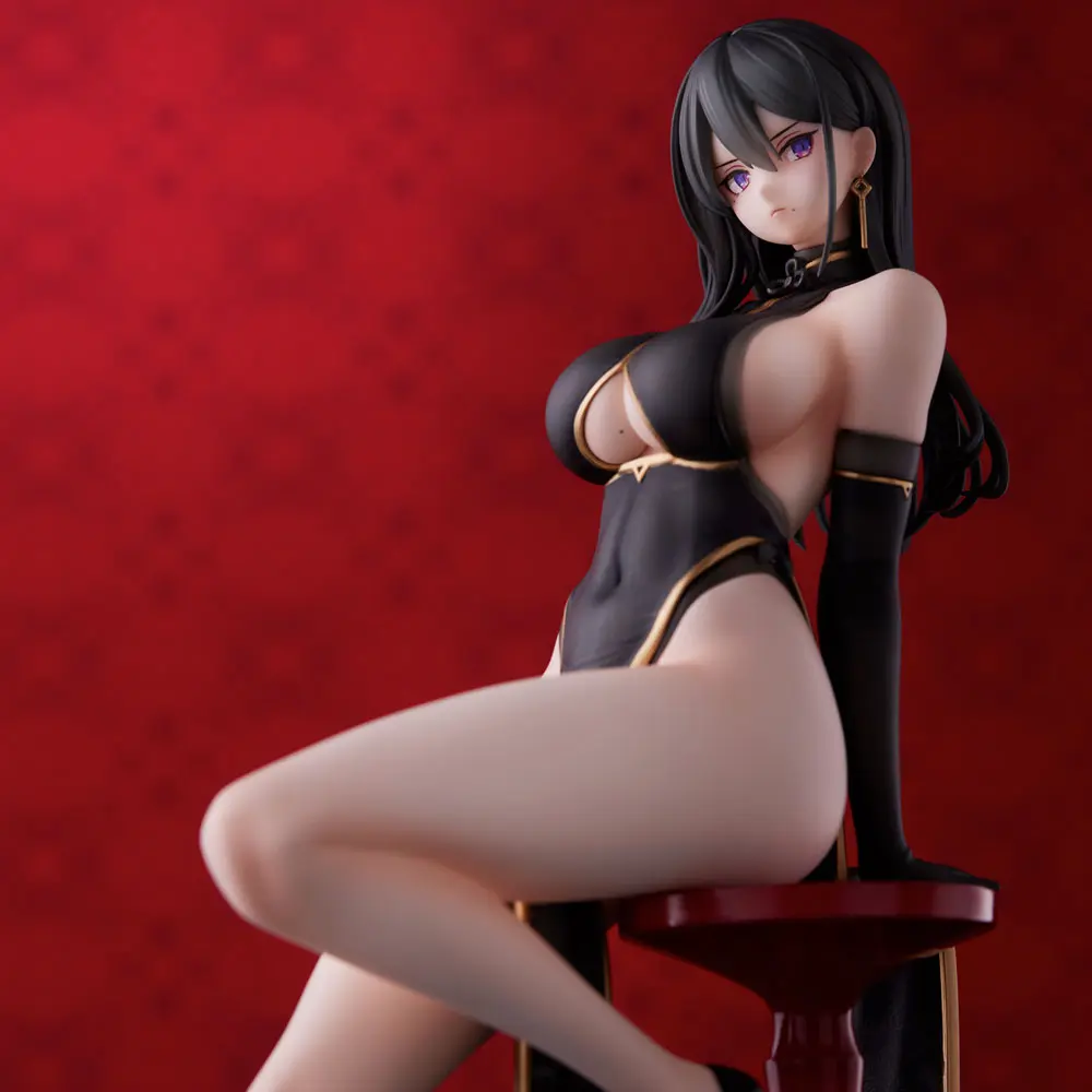 Original Character PVC Statue Hayabusa Illustration Black China Dress-chan 16 cm termékfotó