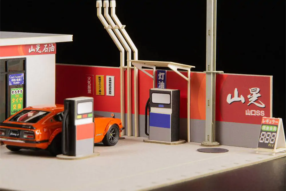 Original Illustration Paper Model Kit 1/64 Gas Station 11 cm (re-run) termékfotó