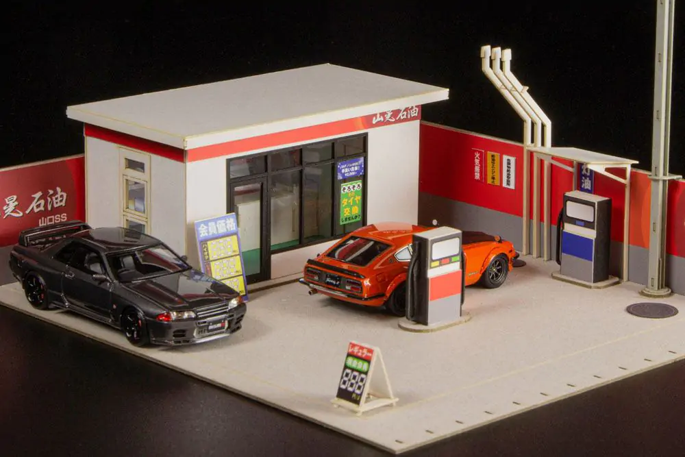 Original Illustration Paper Model Kit 1/64 Gas Station 11 cm (re-run) termékfotó