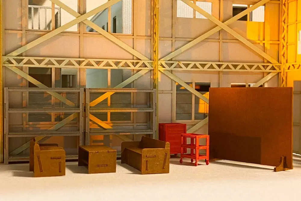 Original Illustration Paper Model Kit 1/80 Factoryinterior Set (re-run) 3 cm Produktfoto