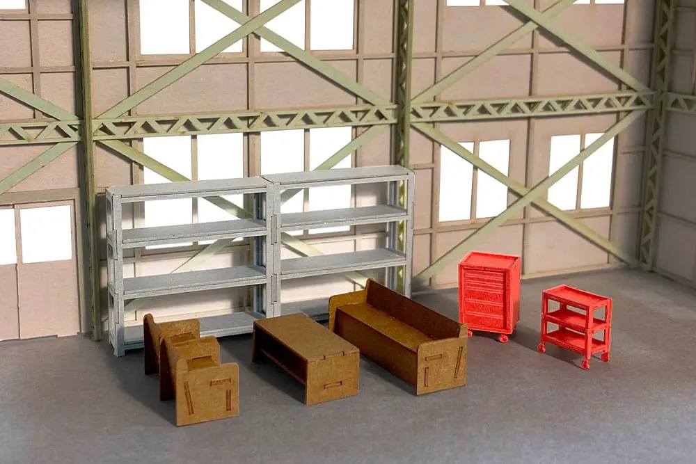 Original Illustration Paper Model Kit 1/80 Factoryinterior Set (re-run) 3 cm Produktfoto