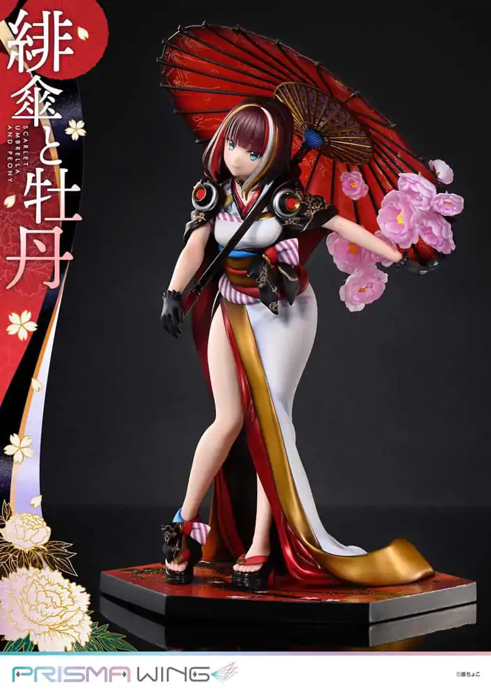 Original Illustration by Fuzichoco Prisma Wing PVC Statue 1/7 Scarlet Umbrella And Peony Deluxe Version 32 cm termékfotó