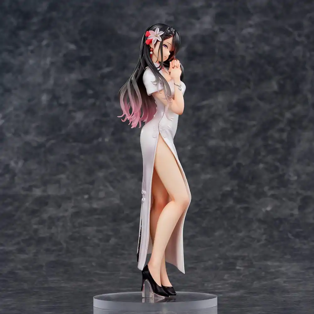 Original Illustration PVC Statue Mai Okuma illustration Healing-type white chinese dress lady 26 cm Produktfoto