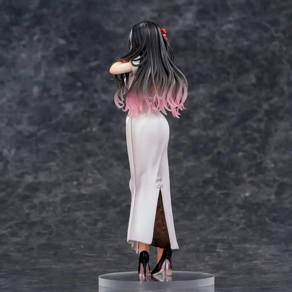 Original Illustration PVC Statue Mai Okuma illustration Healing-type white chinese dress lady 26 cm Produktfoto