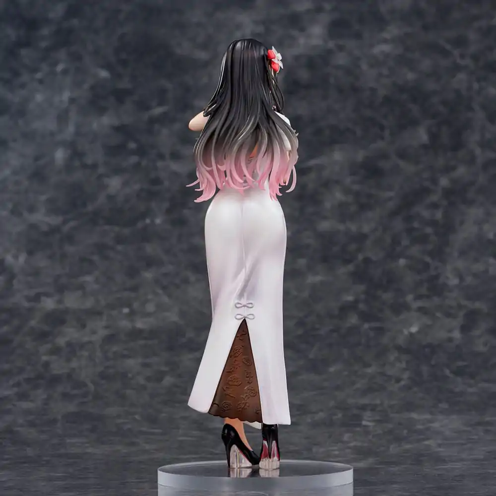 Original Illustration PVC Statue Mai Okuma illustration Healing-type white chinese dress lady 26 cm Produktfoto