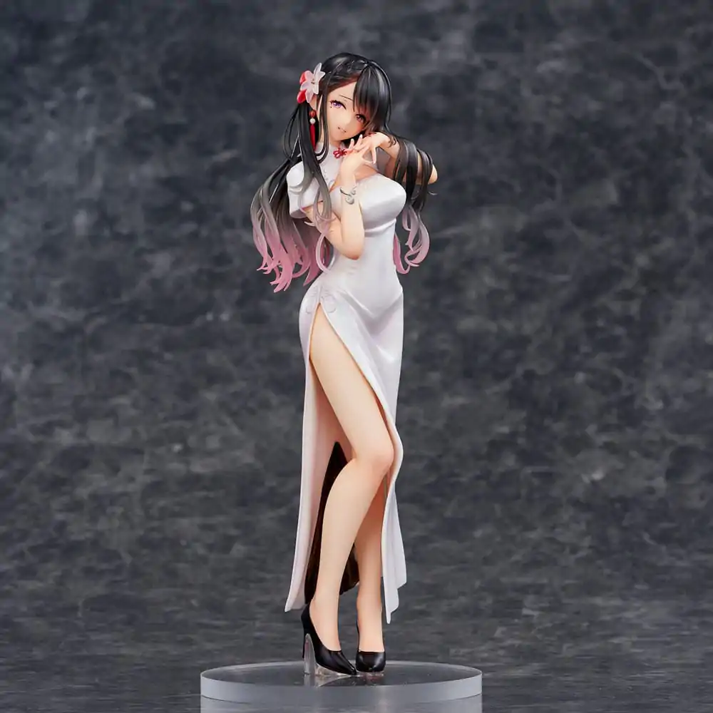 Original Illustration PVC Statue Mai Okuma illustration Healing-type white chinese dress lady 26 cm Produktfoto