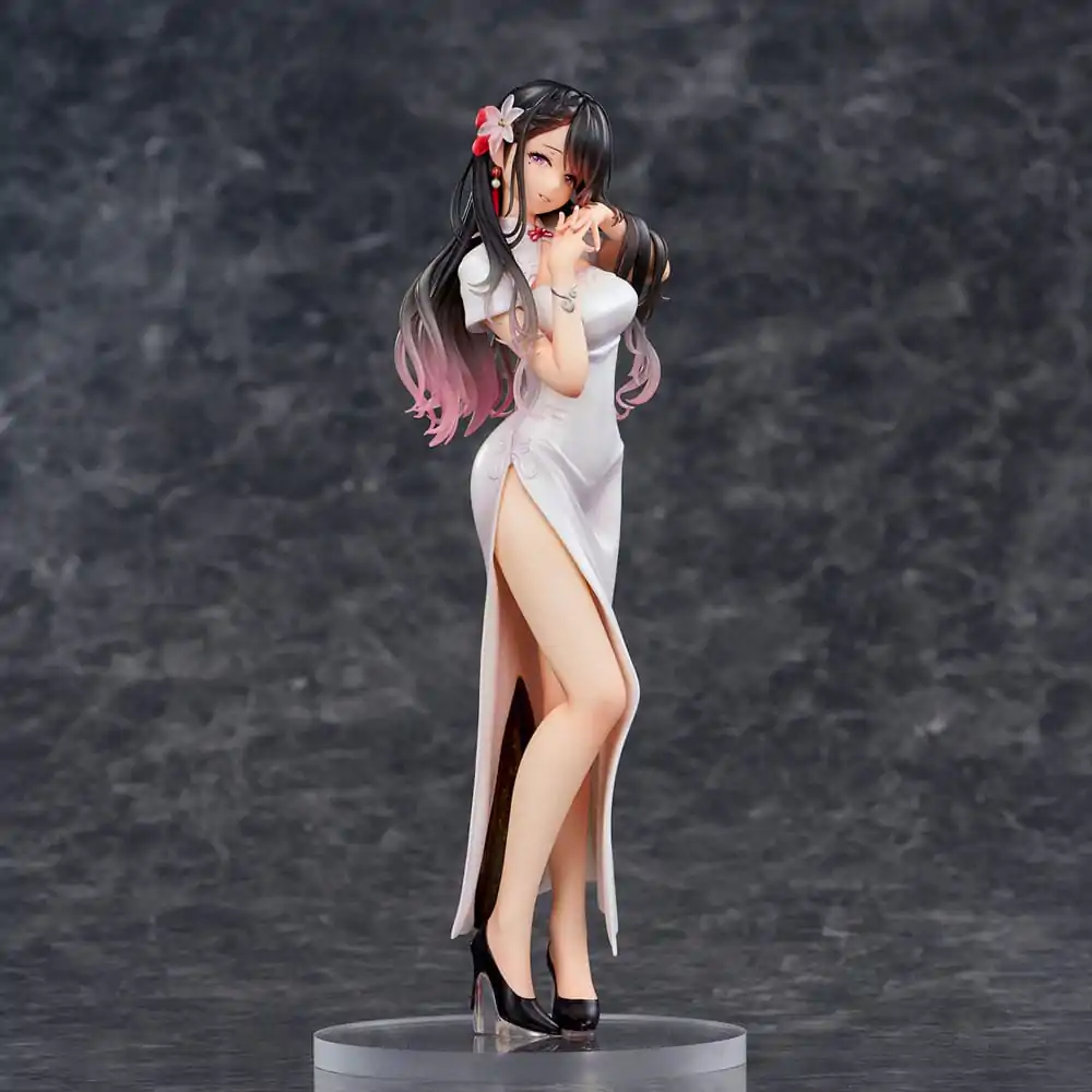 Original Illustration PVC Statue Mai Okuma illustration Healing-type white chinese dress lady 26 cm Produktfoto