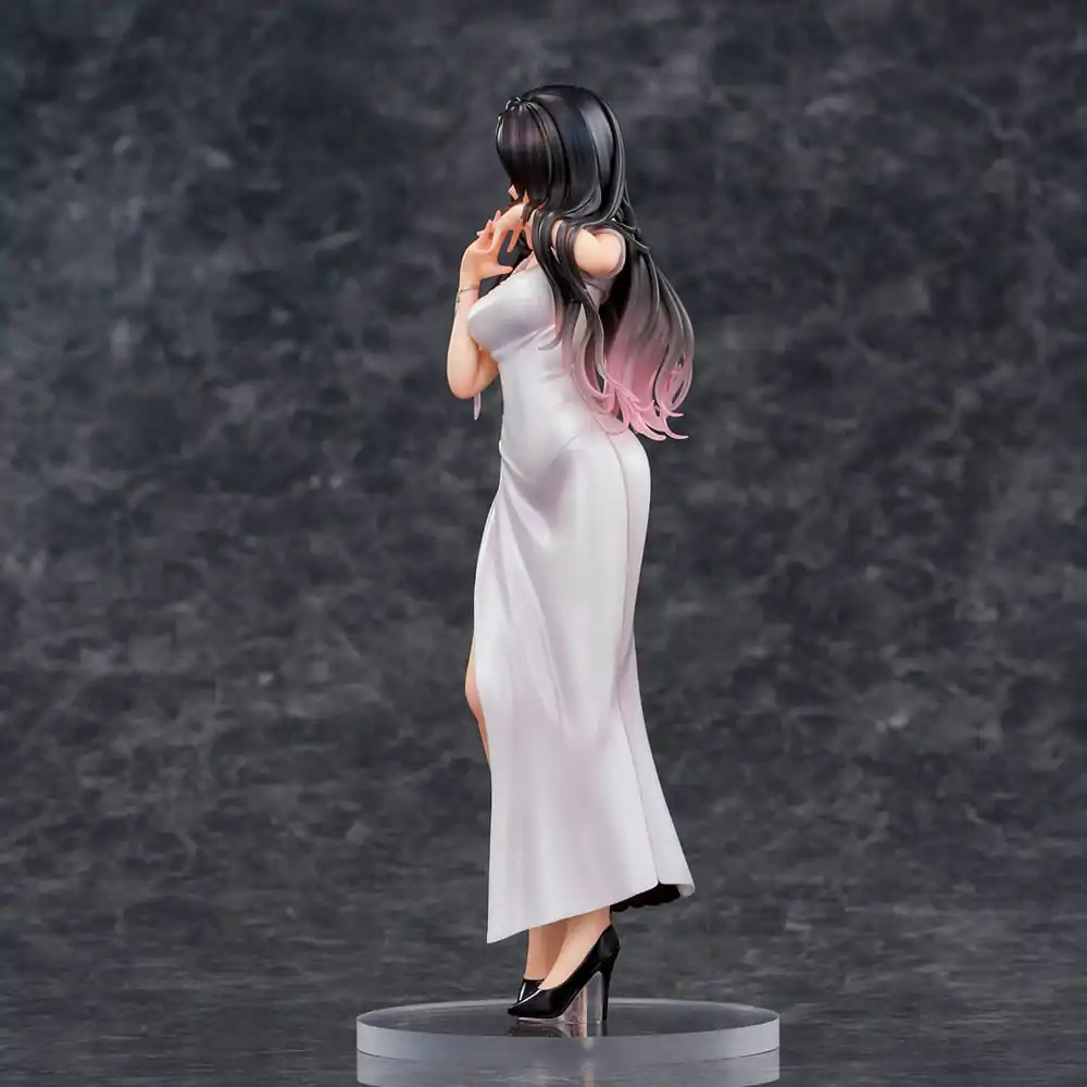 Original Illustration PVC Statue Mai Okuma illustration Healing-type white chinese dress lady 26 cm Produktfoto