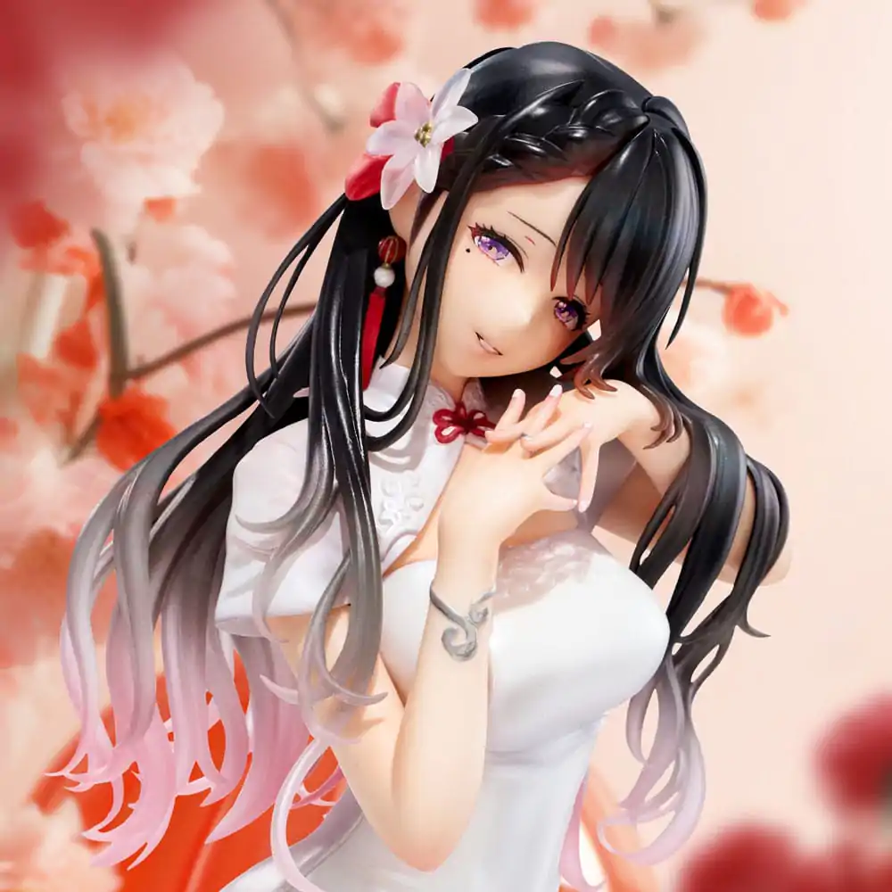 Original Illustration PVC Statue Mai Okuma illustration Healing-type white chinese dress lady 26 cm Produktfoto