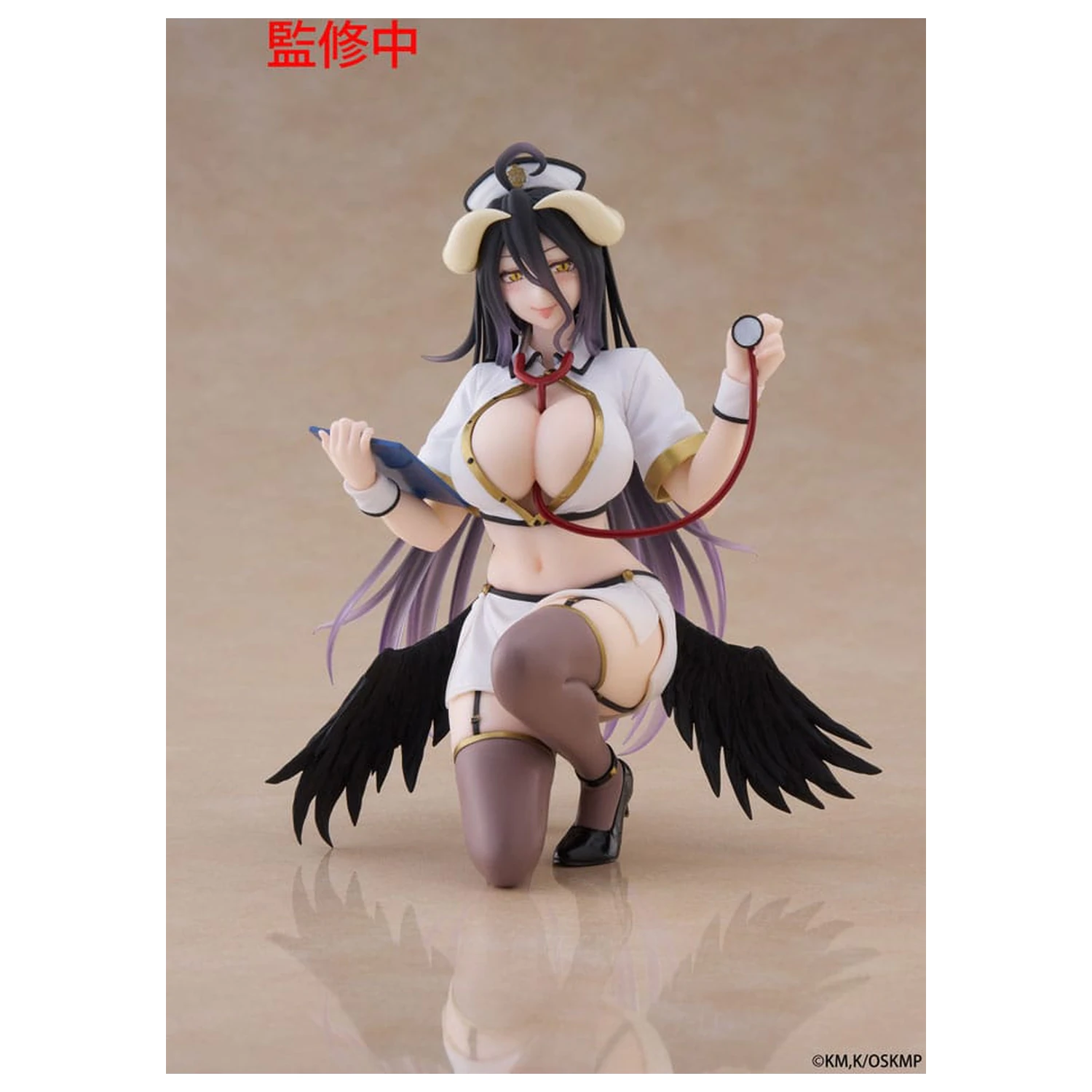 Overlord PVC Statue Schreibtisch süße Figur Albedo Nurse Ver. Renewal 13 cm Produktfoto