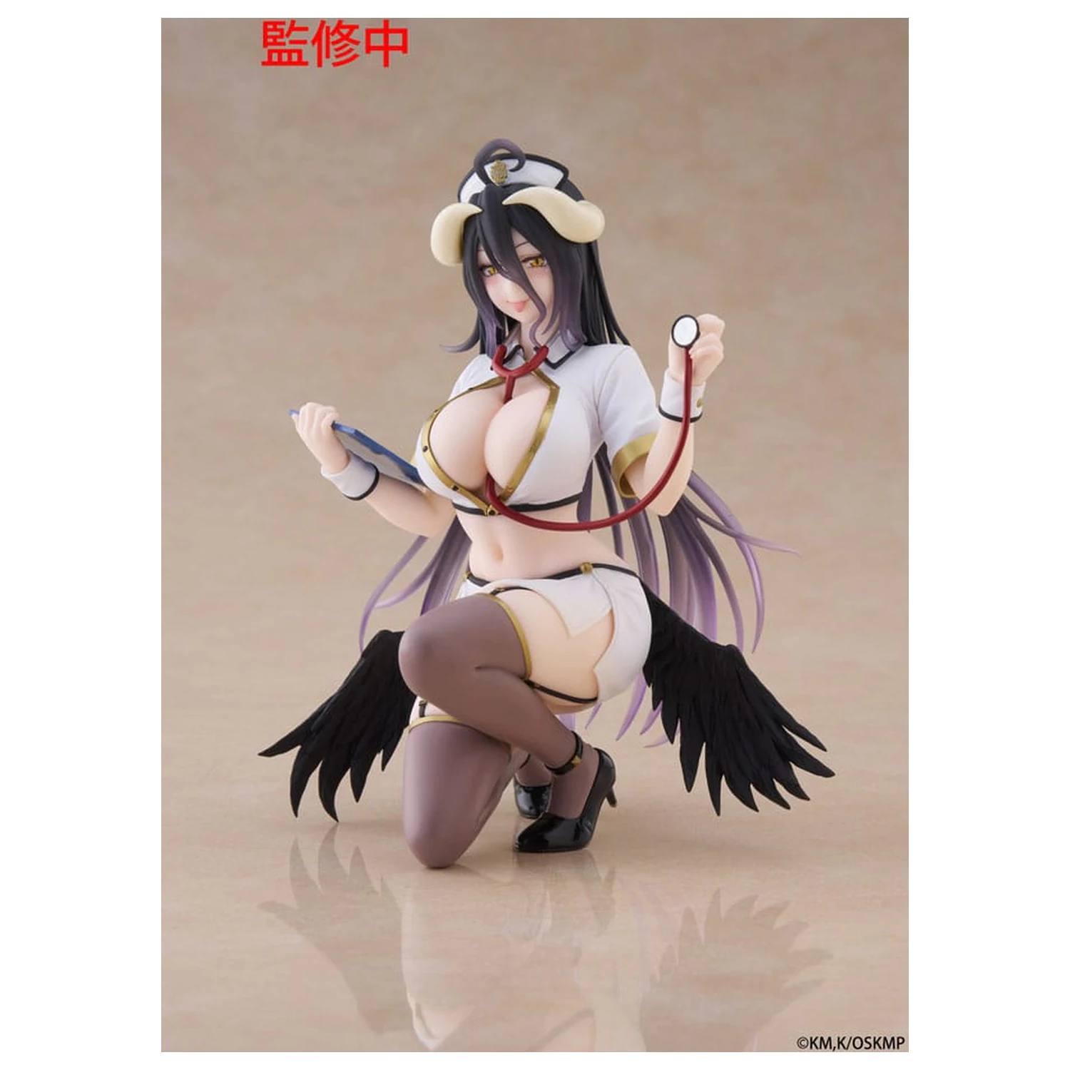 Overlord PVC Statue Schreibtisch süße Figur Albedo Nurse Ver. Renewal 13 cm Produktfoto