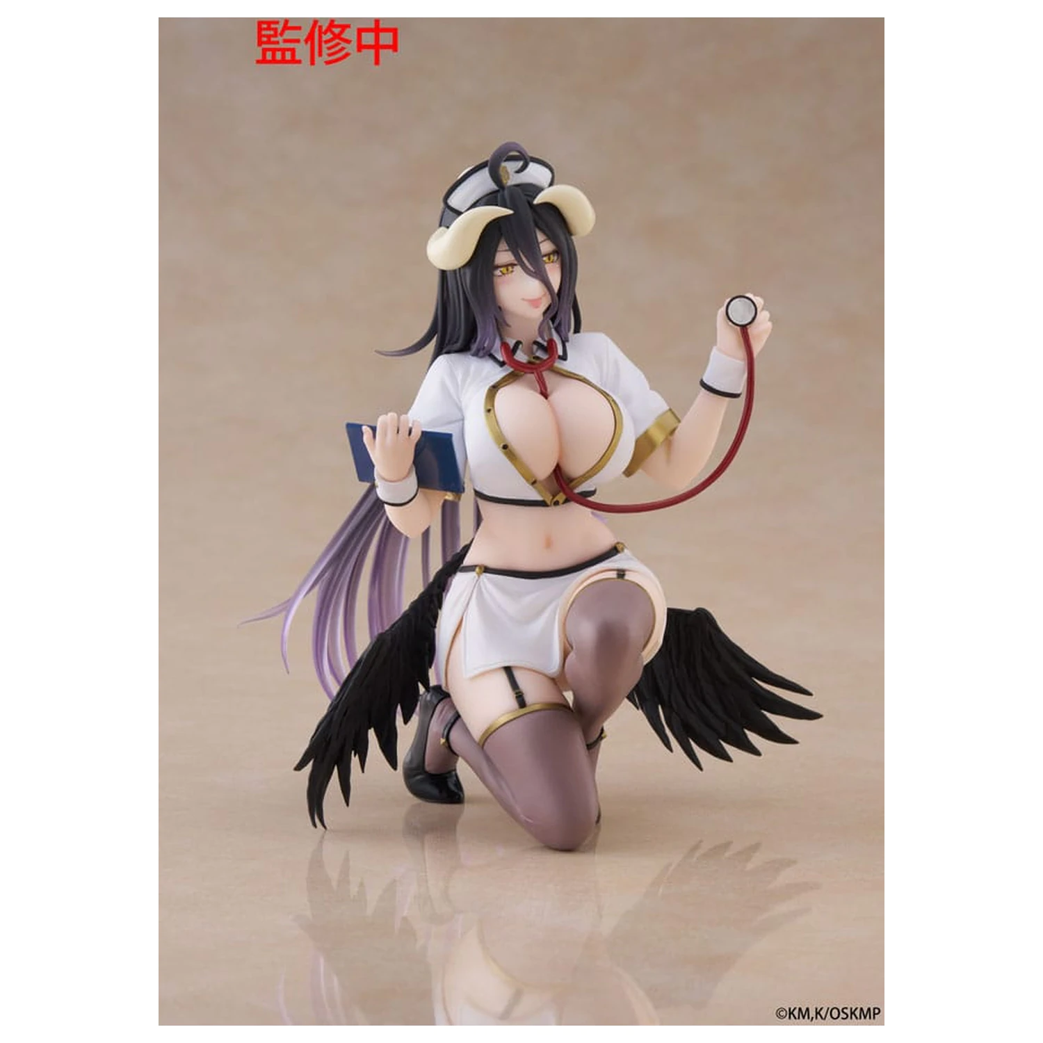 Overlord PVC Statue Schreibtisch süße Figur Albedo Nurse Ver. Renewal 13 cm Produktfoto