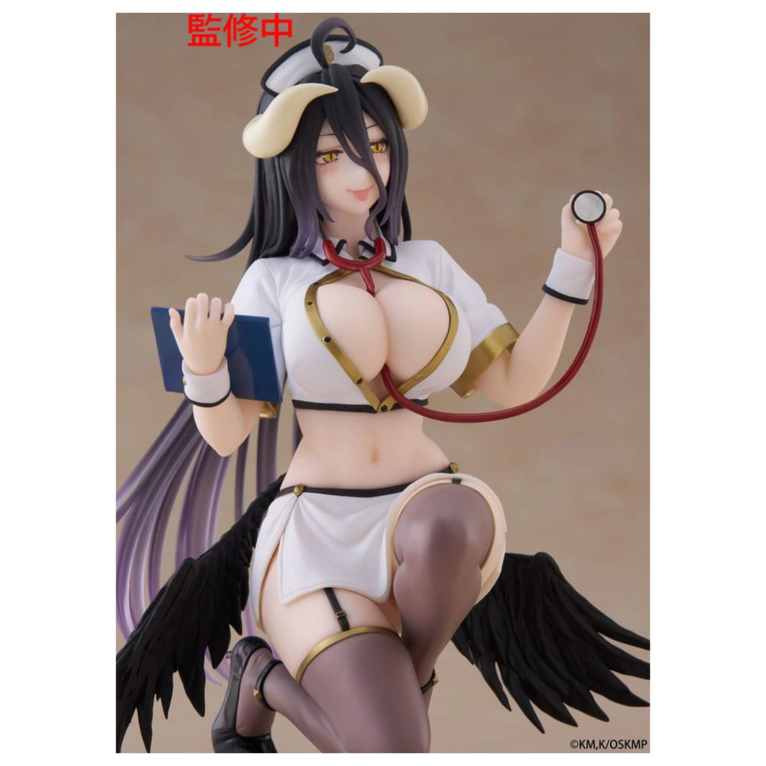 Overlord PVC Statue Schreibtisch süße Figur Albedo Nurse Ver. Renewal 13 cm Produktfoto
