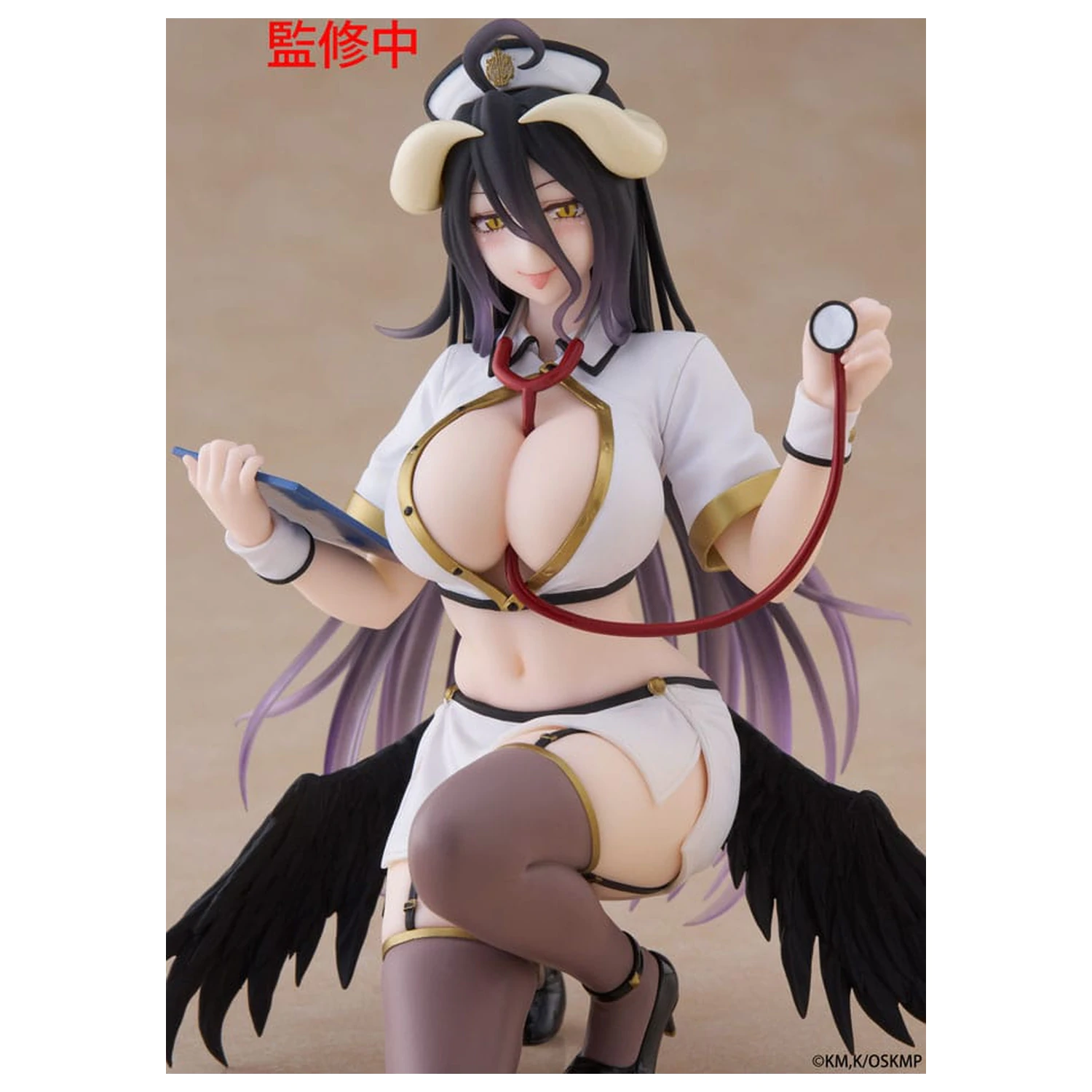 Overlord PVC Statue Schreibtisch süße Figur Albedo Nurse Ver. Renewal 13 cm Produktfoto