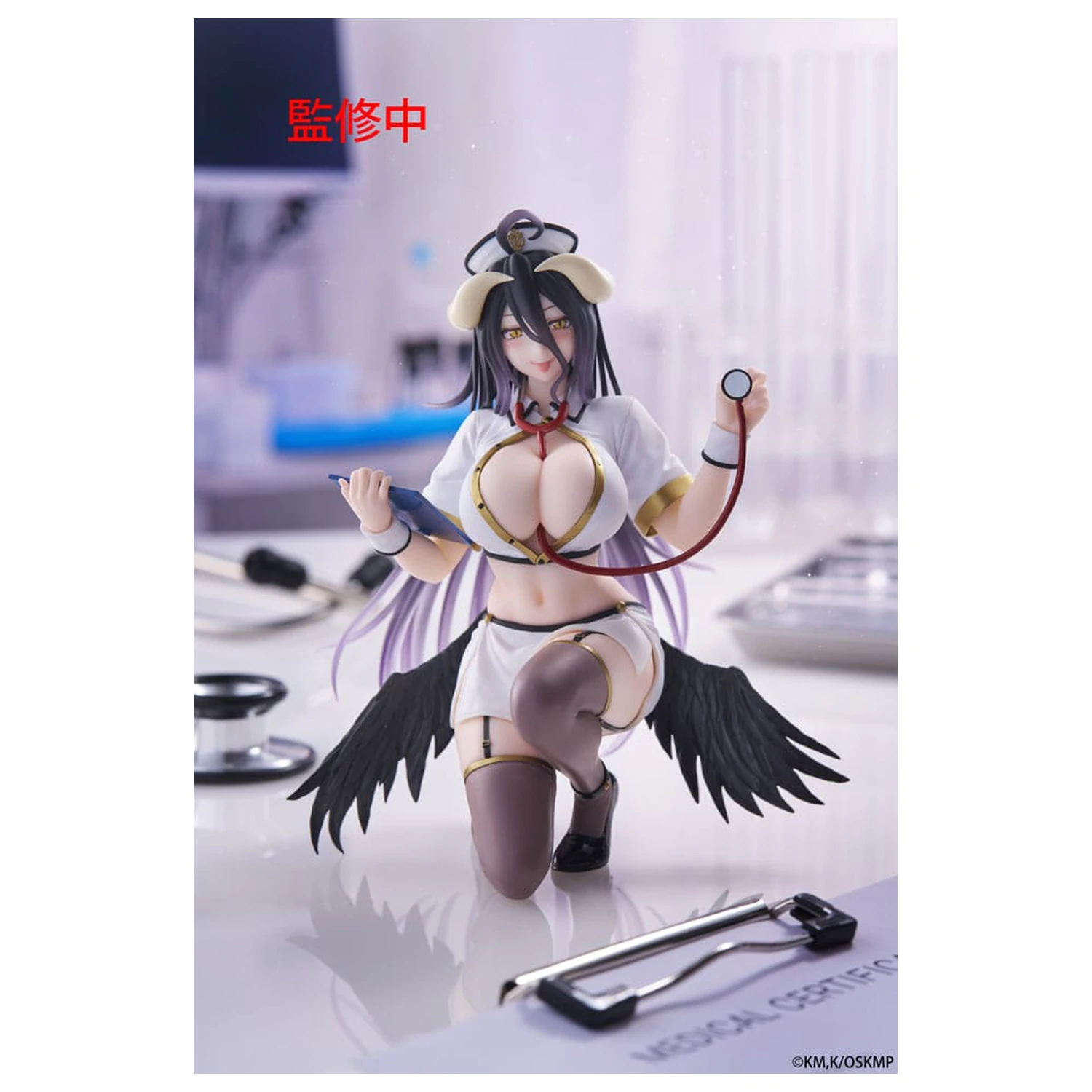 Overlord PVC Statue Schreibtisch süße Figur Albedo Nurse Ver. Renewal 13 cm Produktfoto