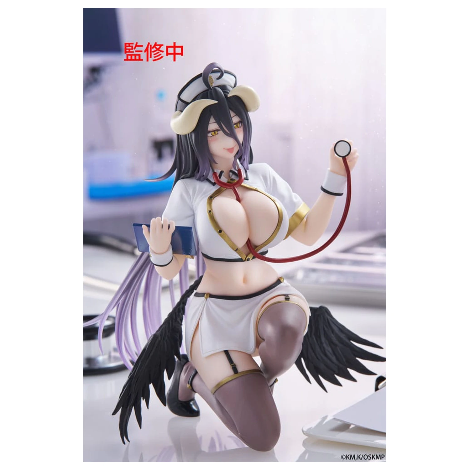 Overlord PVC Statue Schreibtisch süße Figur Albedo Nurse Ver. Renewal 13 cm Produktfoto