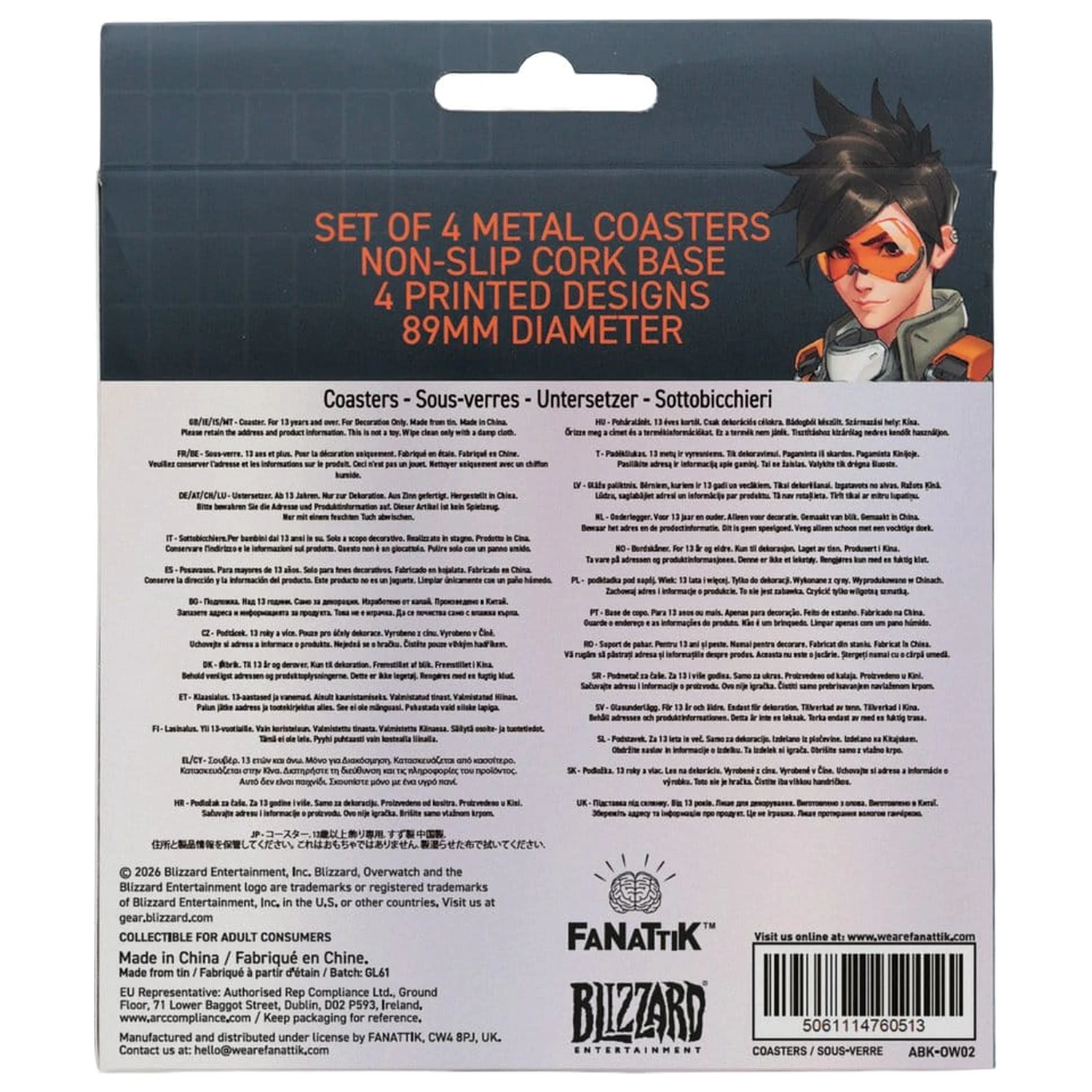 Overwatch Untersetzer 4er-Pack bedrucktes Metall Produktfoto