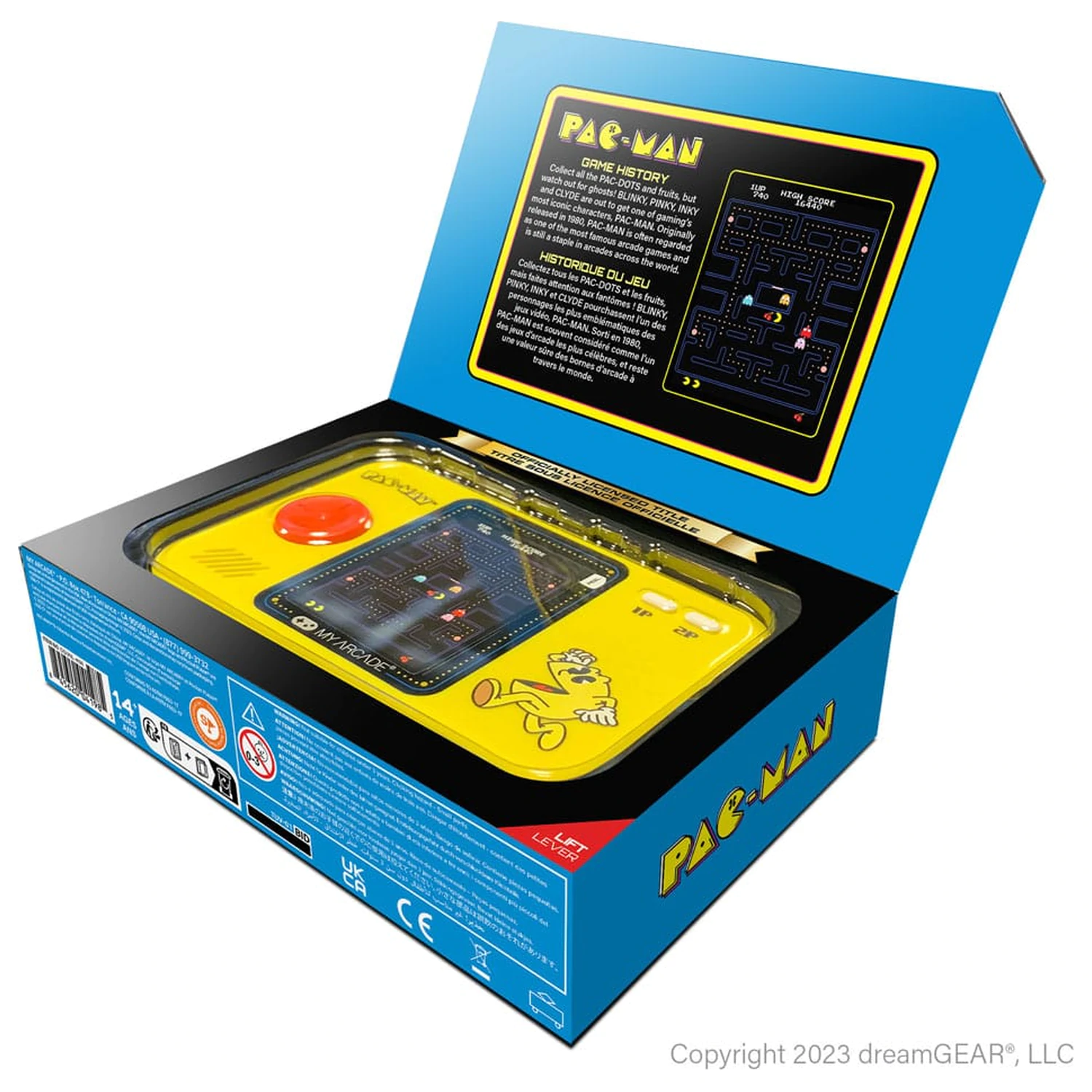 Pac-Man tragbares Gaming System Pocket Player Pro Produktfoto