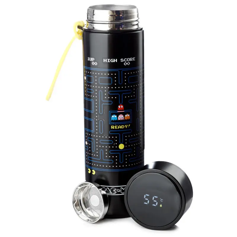 Pac-Man Thermosflasche aus Edelstahl mit Thermometer 450ml Produktfoto