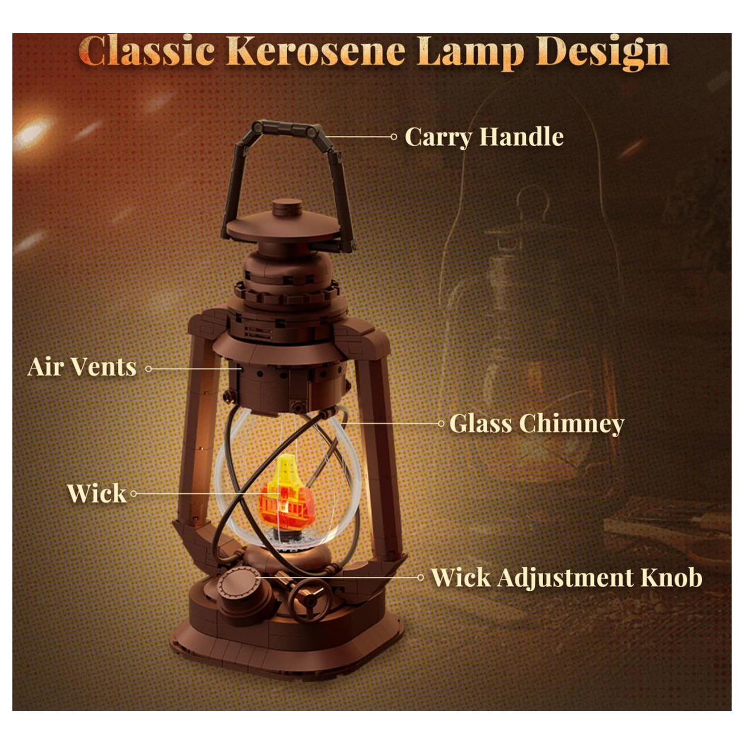 PANTASY Kerosene Lamp Klemmbausteine 379 Teile Produktfoto