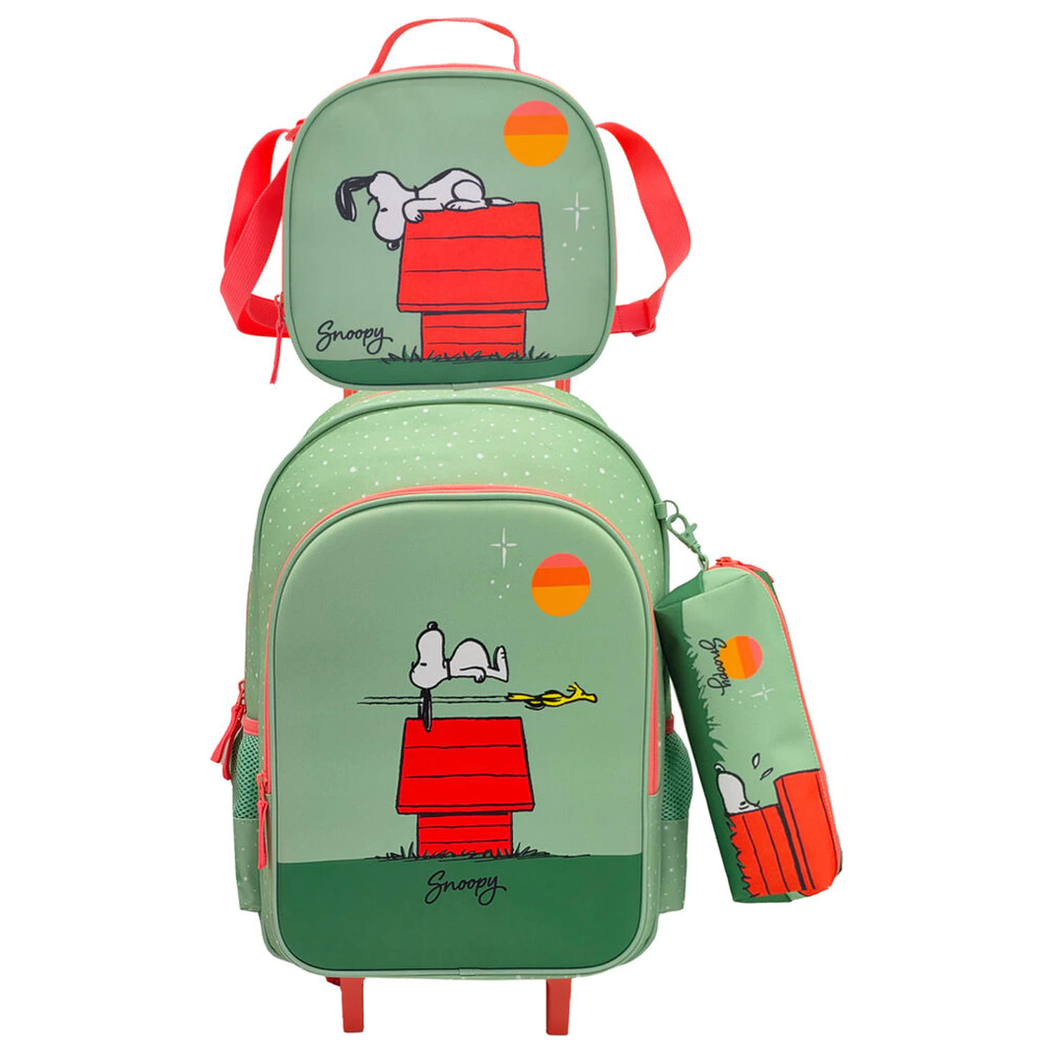 Panuts Snoopy Trolley Set + Federmäppchen + Lunch-Bag Produktfoto