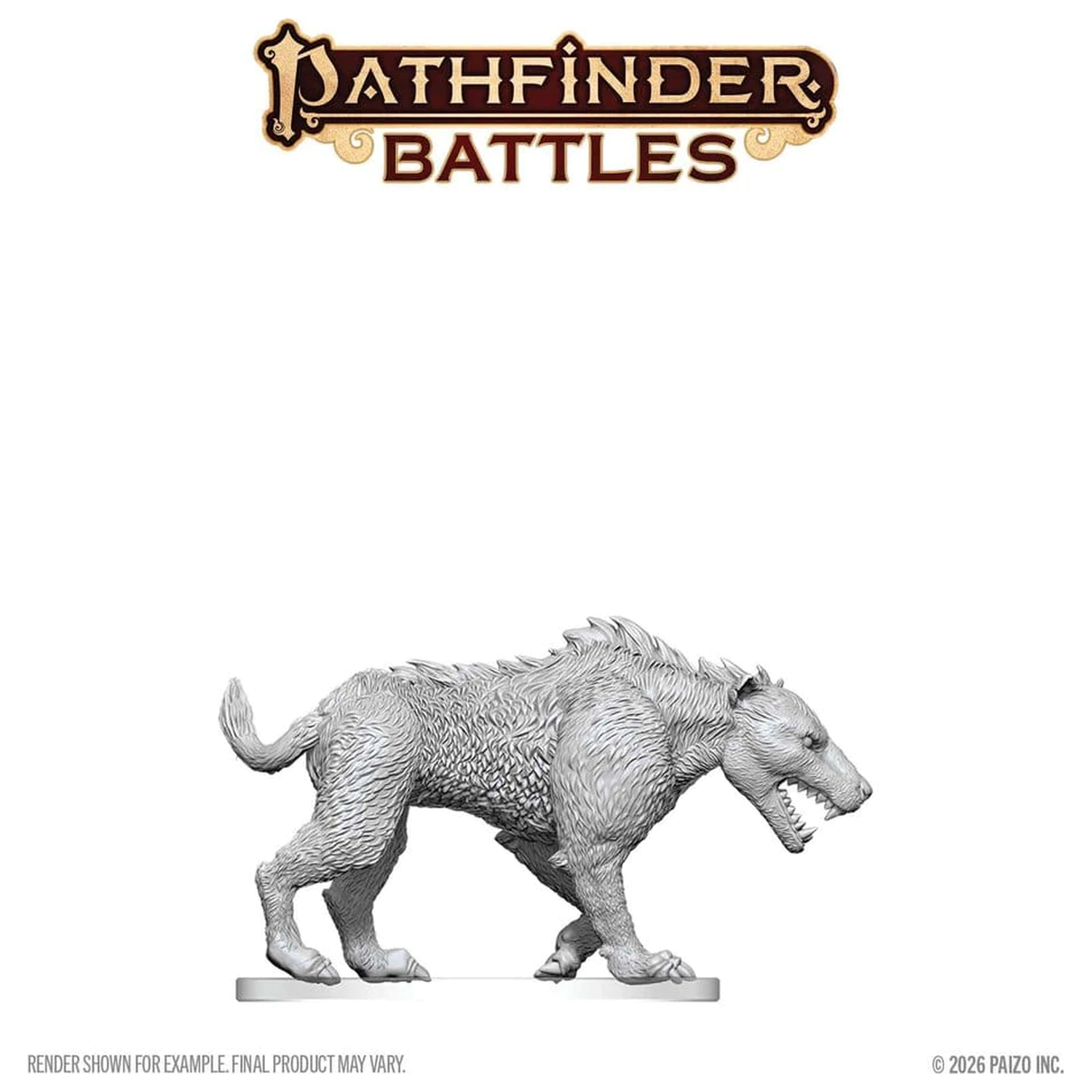 Pathfinder Battles Deep Cuts Unpainted Miniatur Hyaenodon 13 cm Produktfoto