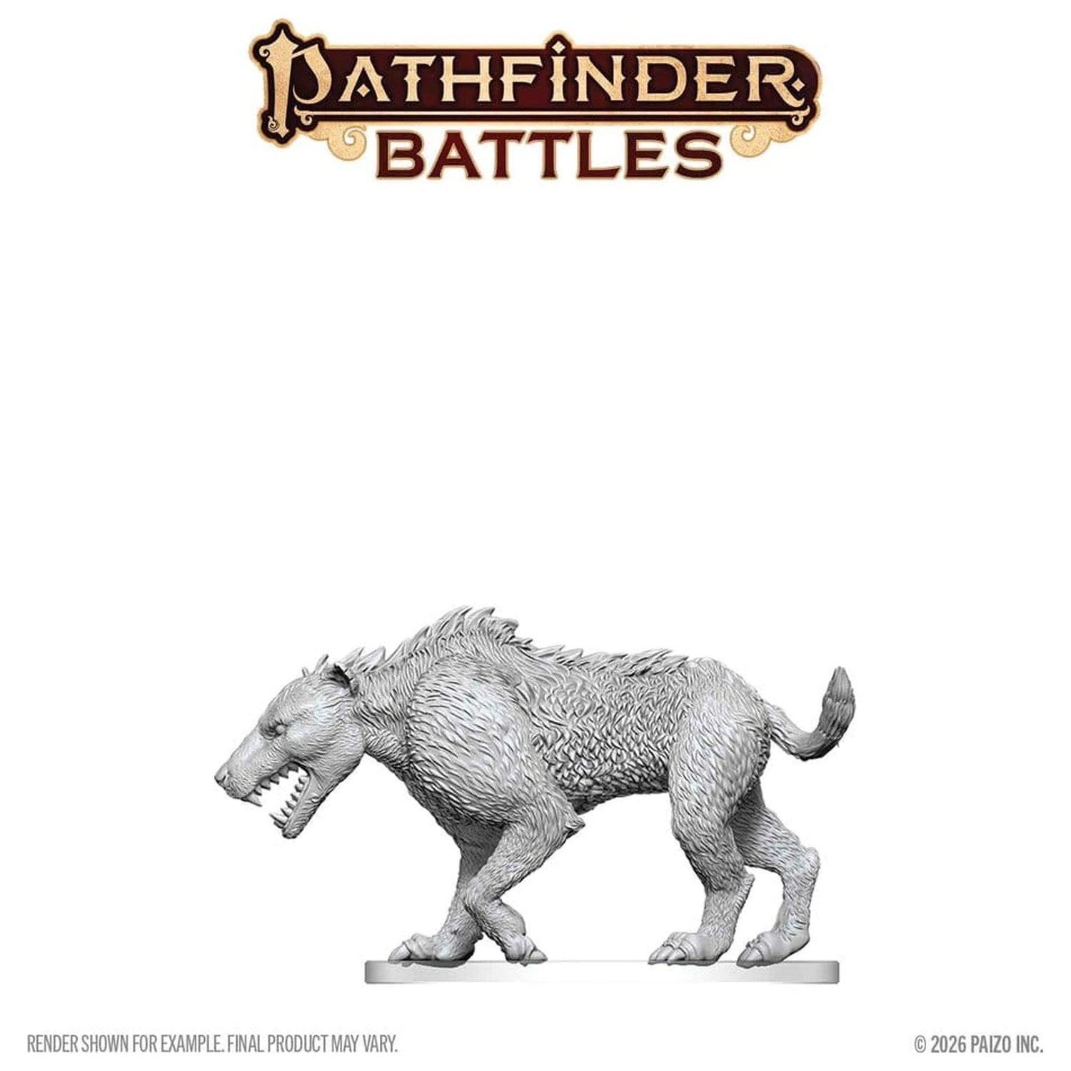 Pathfinder Battles Deep Cuts Unpainted Miniatur Hyaenodon 13 cm Produktfoto