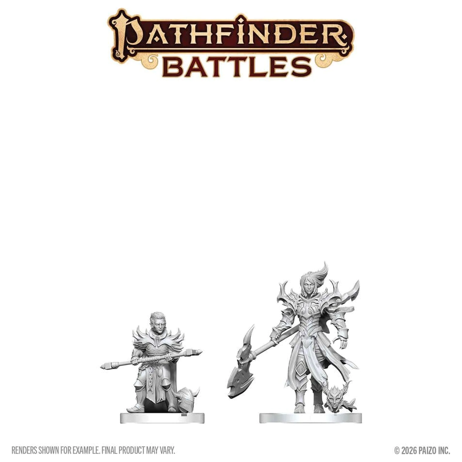 Pathfinder Battles Deep Cuts Unpainted Miniatur Pyre & Godclaw Hellknights 14 cm Produktfoto
